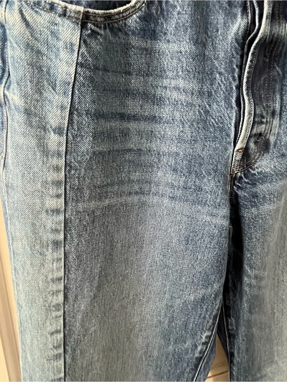 MOTHER The Tux Sidestepper Sneak Fray Wide Leg Jeans Size 30 Double Take